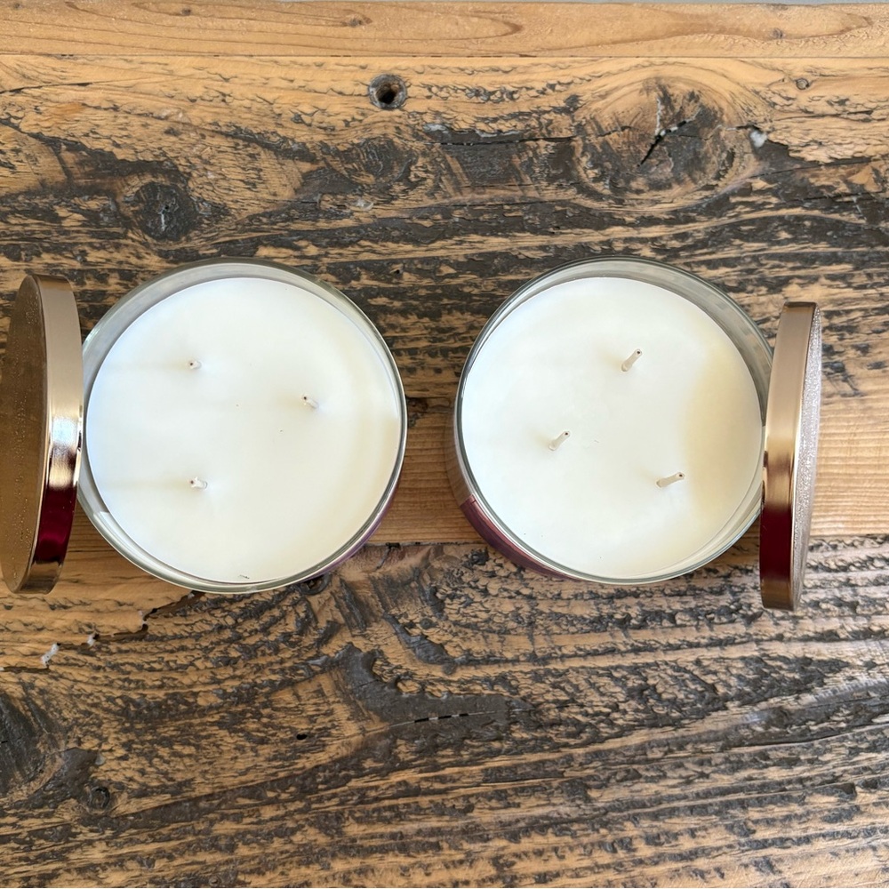 Bath & Body Works Harvest Pomegranate 3-Wick Candles lot of 2 - Picture 3 of 4